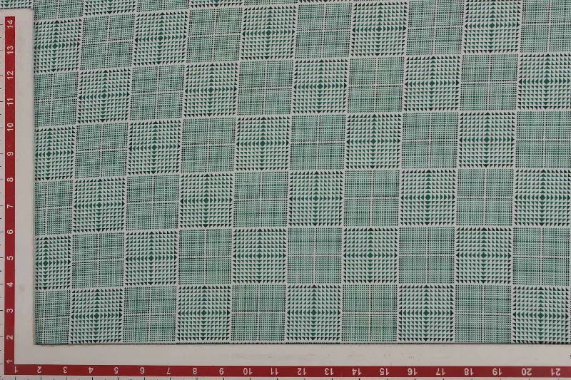 Light Green Checks Micro Crepe Fabric