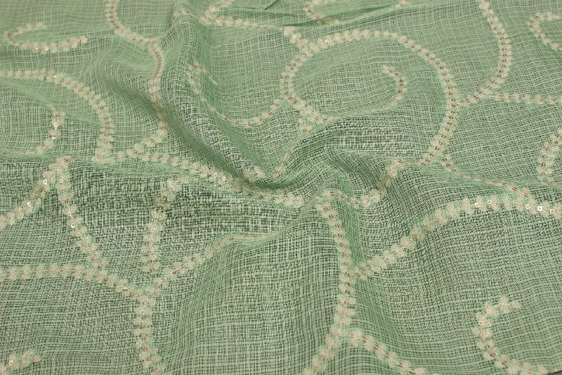 Light Green Silk Kota Fabric