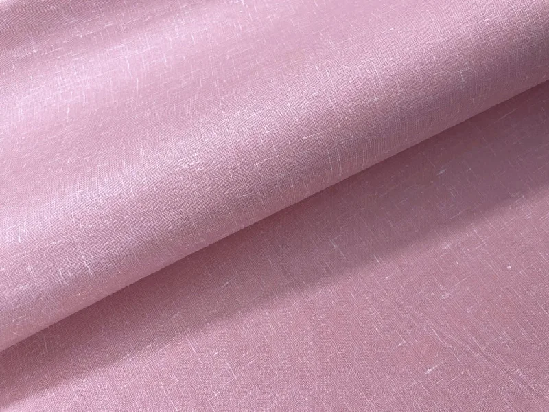 Light Pink Plain Cotton Linen Fabric