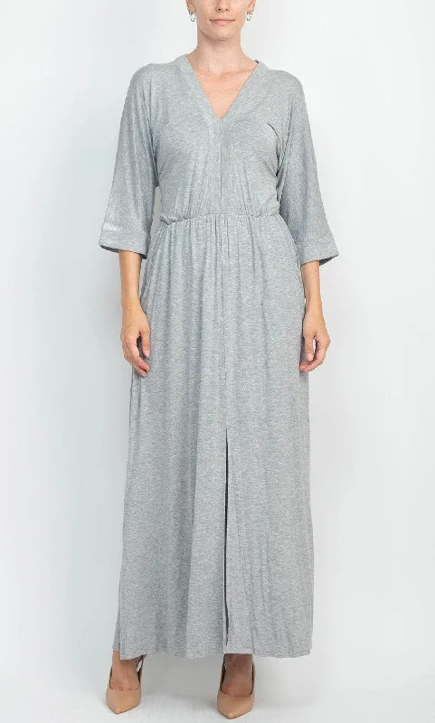 London Times T5856M - Modest Soft Fabric A-line Dress