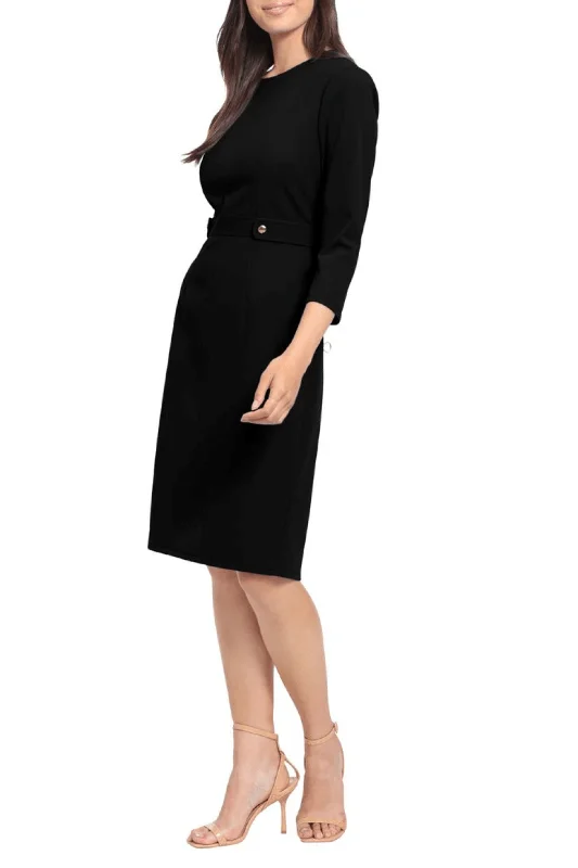 London Times T6566M - Quarter Sleeve Sheath Dress