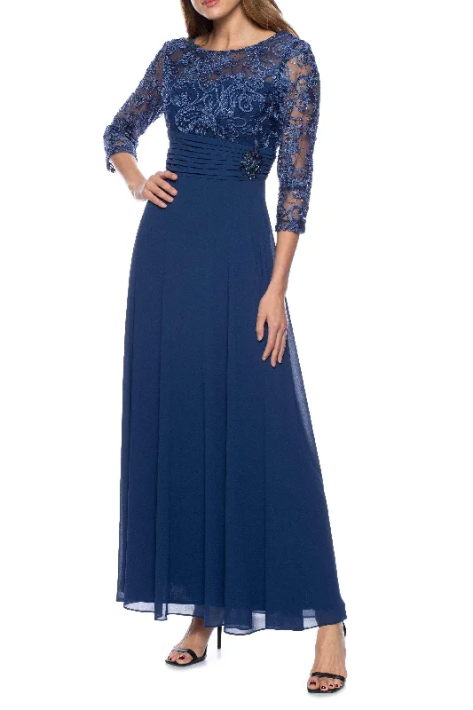 Marina 268401 - Embellished Quarter Sleeve Prom Dress