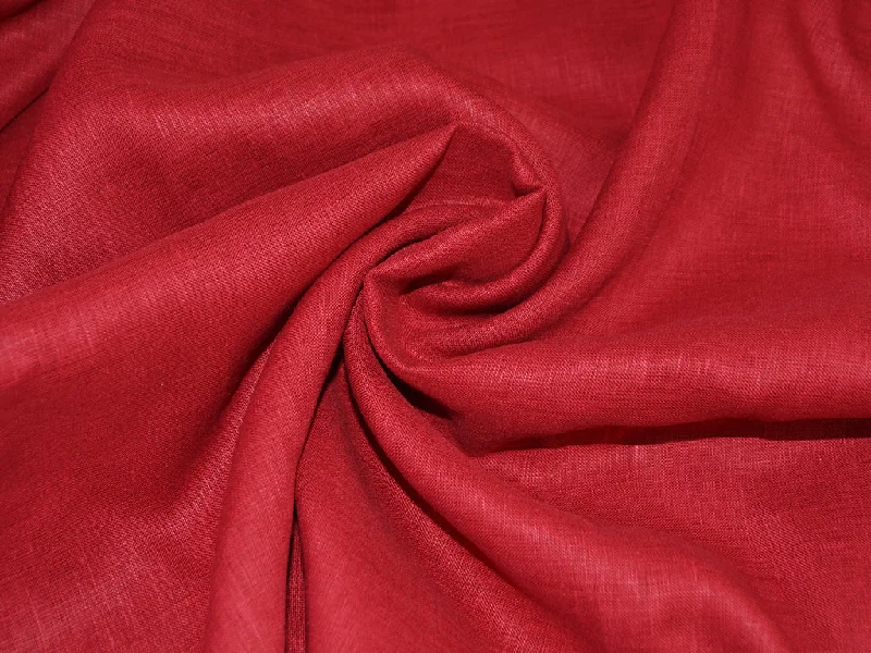 Deep Maroon Pure Linen Fabric - 60 Lea