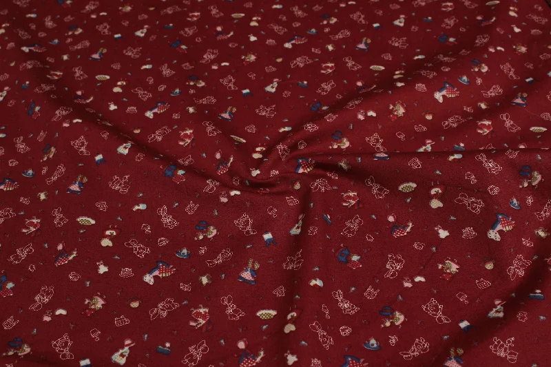 Maroon Cotton Poplin Fabric