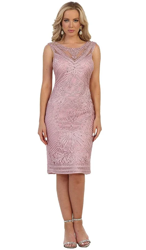 May Queen MQ1541 - Cap Sleeve Embroidered Formal Dress