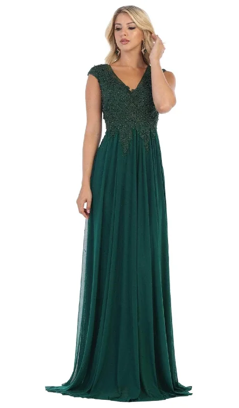 May Queen MQ1580 - Cap Sleeve A-Line Formal Dress