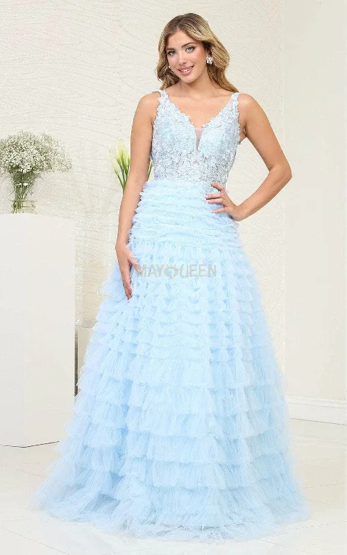 May Queen RQ8123 - Tiered A-Line Prom Dress