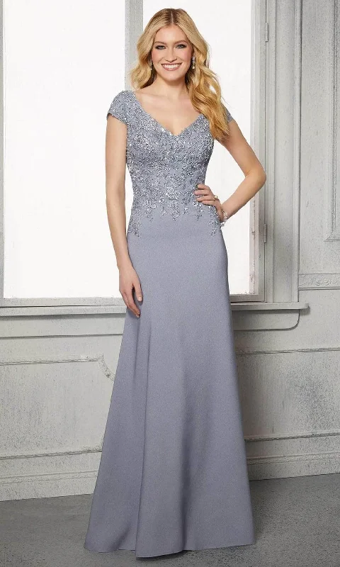 MGNY By Mori Lee 72421 - V-Neck Crepe Formal Dress