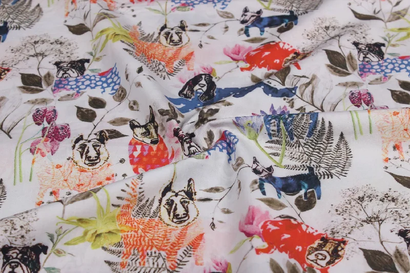 Multicolour Objects Cotton Poplin Fabric