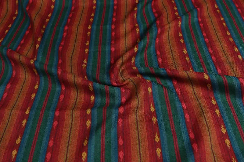 Multicolour Stripes Stripes Angora Impression Fabric