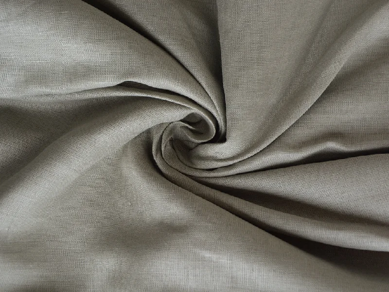 Natural Gray Color Pure Linen Fabric - 60 Lea