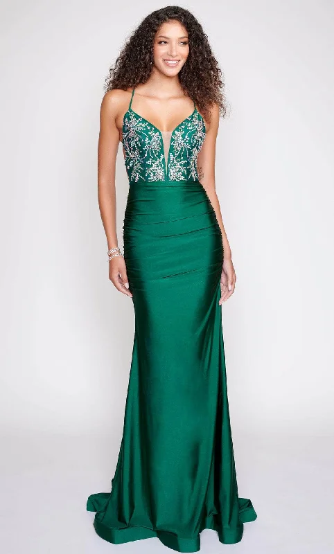 Nina Canacci 8207 - Embellished Sleeveless Fitted Bodice Prom Dress