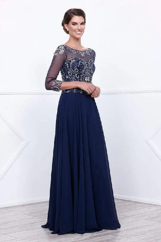 Nox Anabel 5124 Jeweled Illusion Bateau Neck Dress