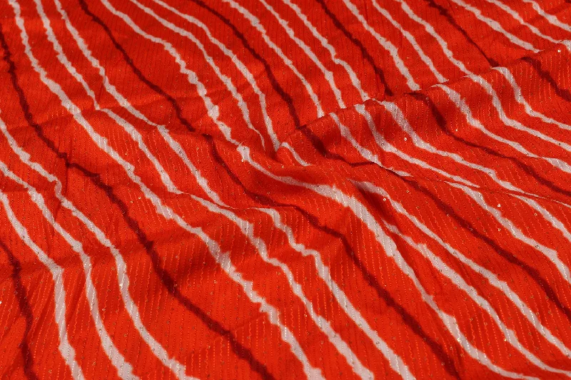 Orange Chinon Chiffon Fabric