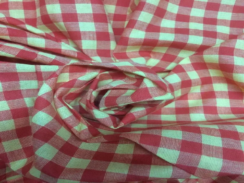 ORANGE GINGHAM CHECK COTTON FABRIC