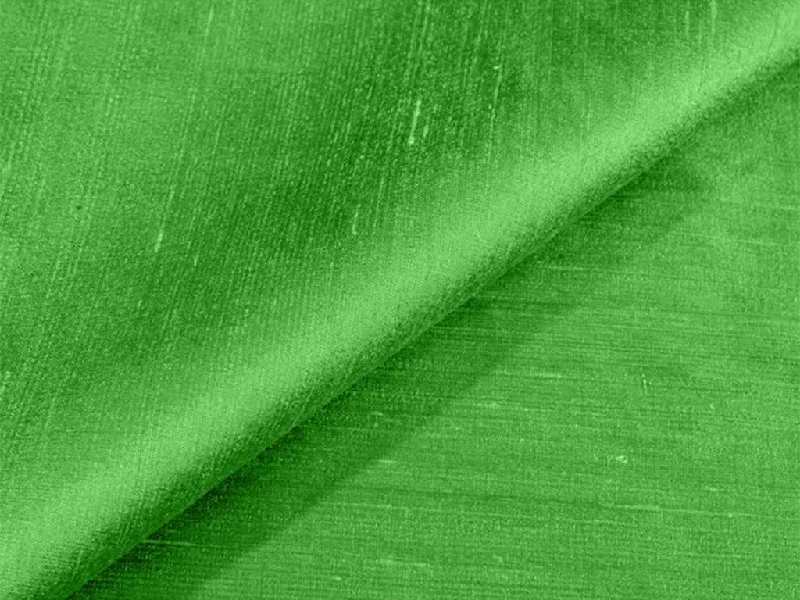 Parrot Green Plain Bangalore Raw Silk Fabric