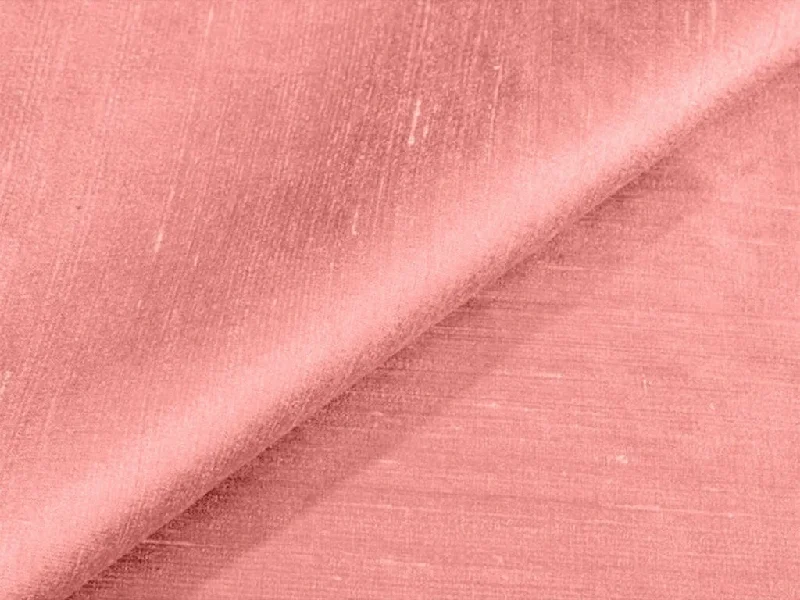 Peach Pink Plain Bangalore Raw Silk Fabric