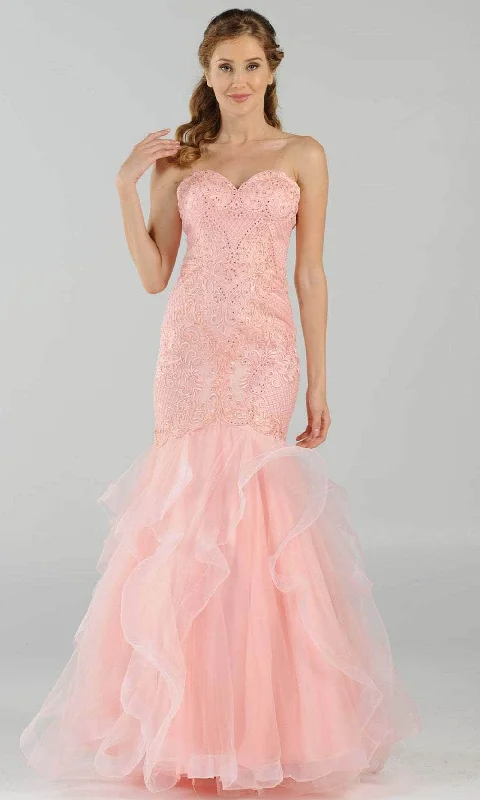 Poly USA 8198 - Sweetheart Tiered Mermaid Prom Dress