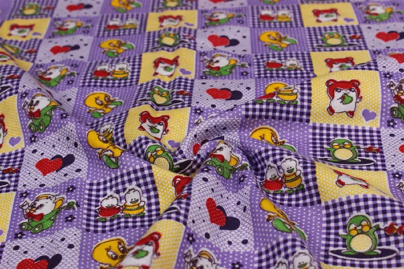 Purple Flannel Cotton Fabric