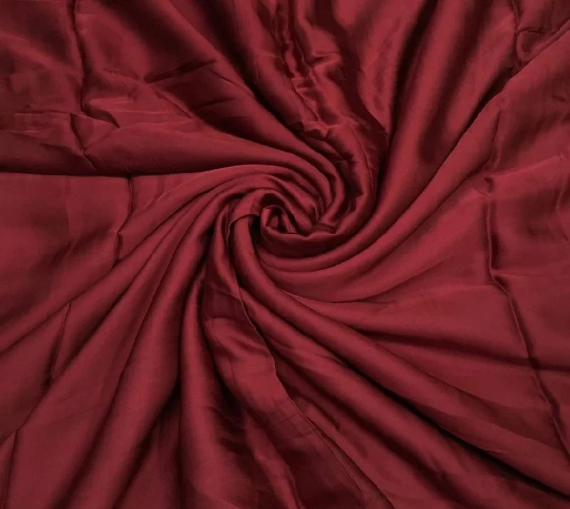 Red Plain Georgette Satin Fabric