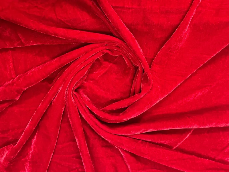 Red Plain Viscose Micro Velvet Fabric