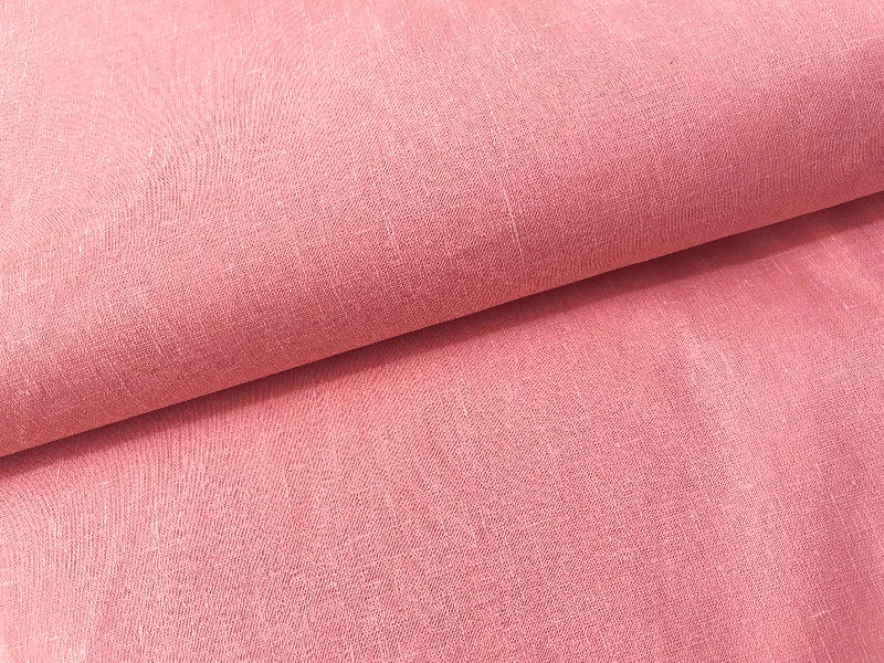 Light Red Plain Cotton Linen Fabric