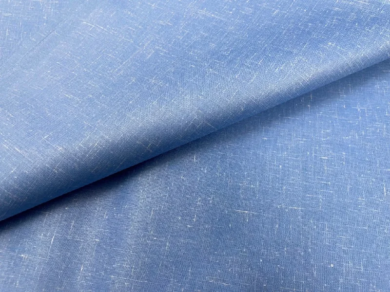 Sky Blue Plain Cotton Linen Fabric