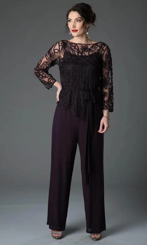 Soulmates 1604 - Illusion Bateau Soutache Pant Suit