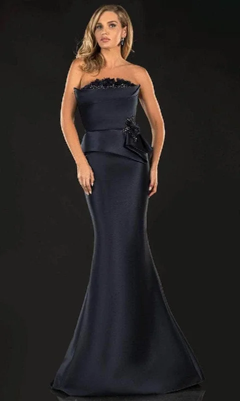 Terani Couture - 2021E2832 Strapless Straight Across Mermaid Dress - 1 pc Navy in Size 6 Available