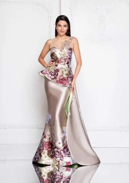 Terani Couture - Multi-Color Illusion Bateau Mermaid Dress 1811E6124