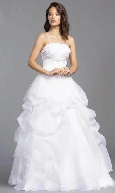 Trevi Collection Bridal - LH039 Strapless Ruffled Bridal Dress