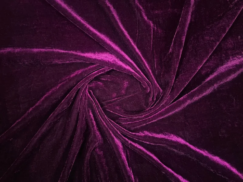 Wine Plain Viscose Micro Velvet Fabric