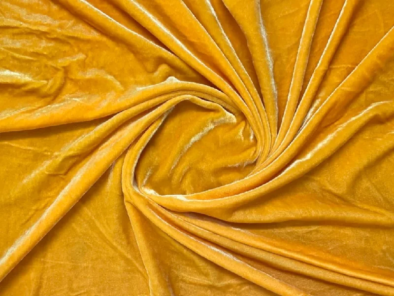 Yellow Plain Viscose Micro Velvet Fabric