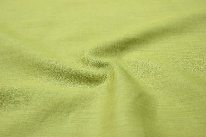 Yellowish Green Moonga Tussar Silk Fabric