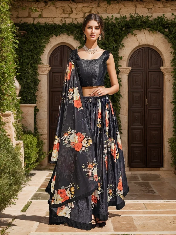 Black Floral Lehenga Choli