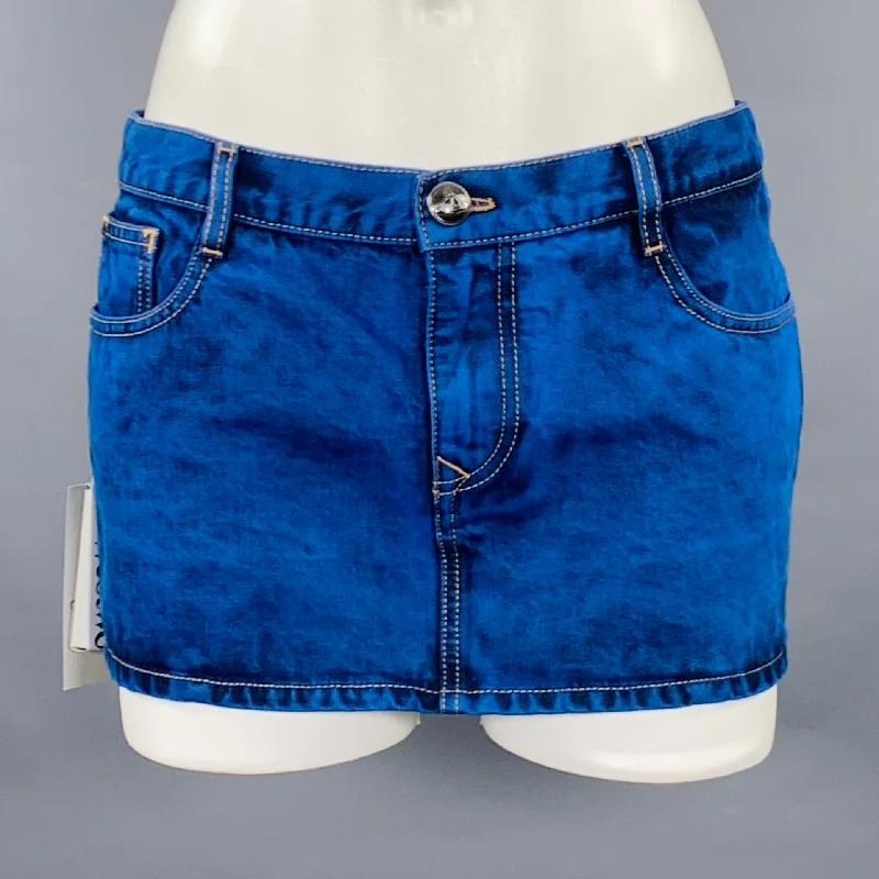 VIVIENNE WESTWOOD Size 25 Blue Denim Dyed Mini Skirt