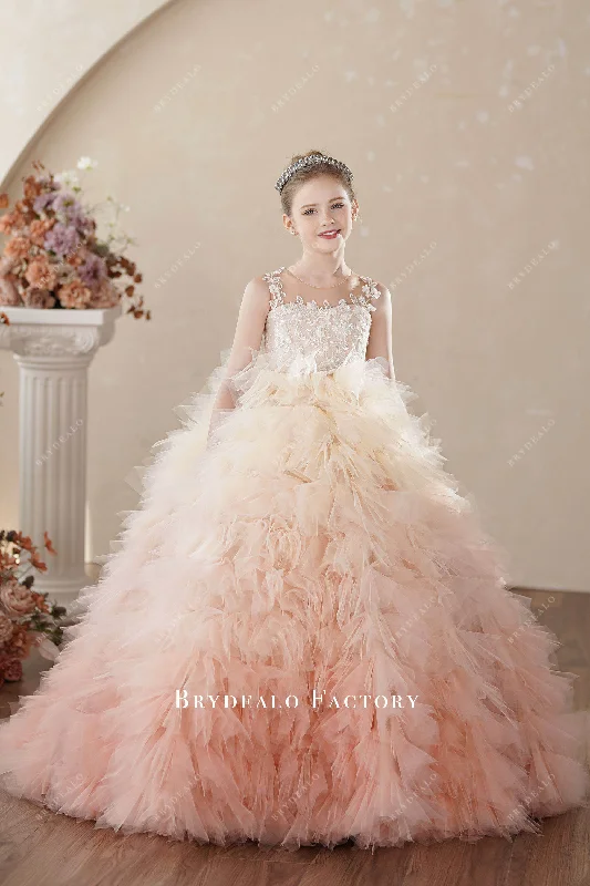 Ready To Ship | Luxury Flower Lace Ombre Pink Junior-Teen Gown