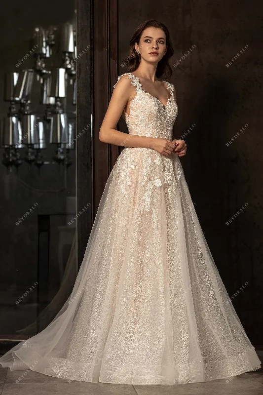 Ready To Ship | Romantic Strap Lace Tulle A-line Wedding Dress