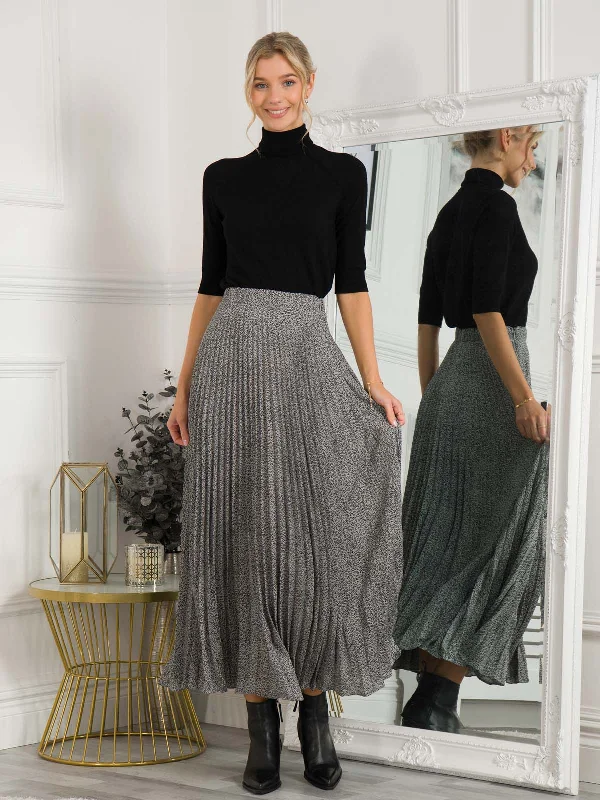 Sonia Pleated Maxi Skirt - Light Grey