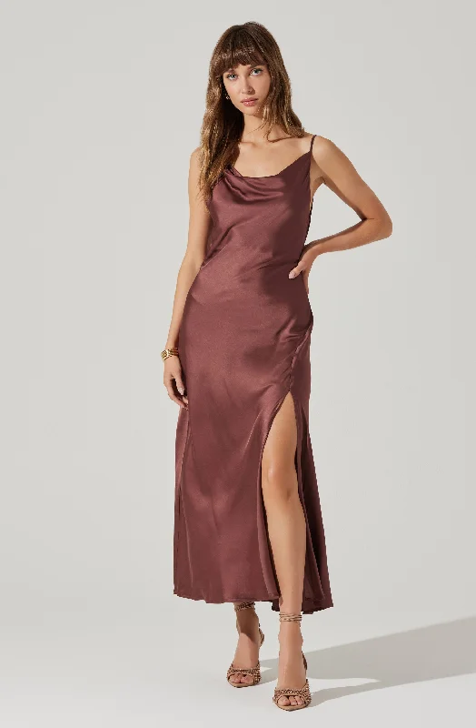 Glynis Cowl Neck Midi Dress