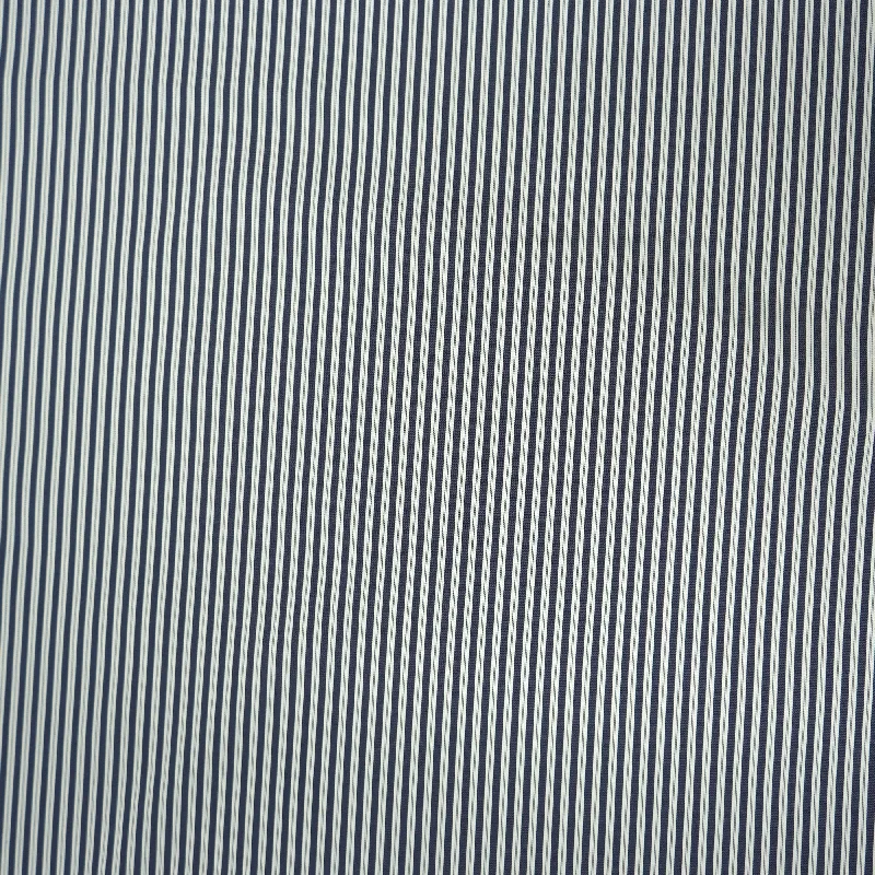 Blue Striped Italian Cotton Shirt Fabric