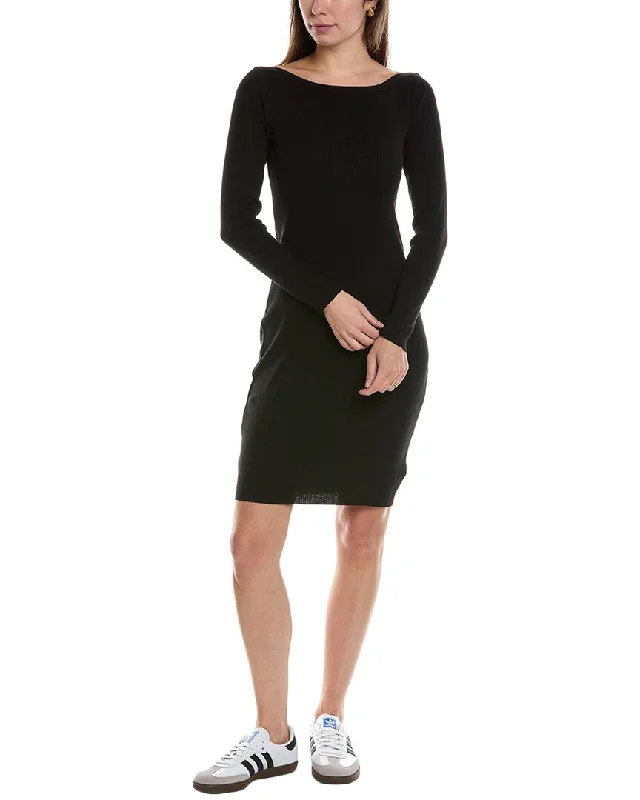 James Perse Bateau Neck Cashmere-Blend T-Shirt Dress