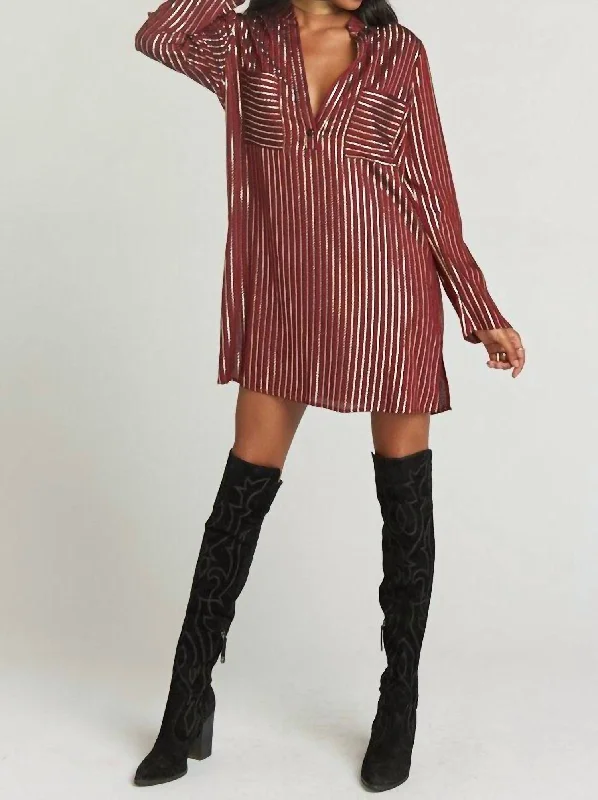 Maribelle Shirt Dress In Late Night Stripe