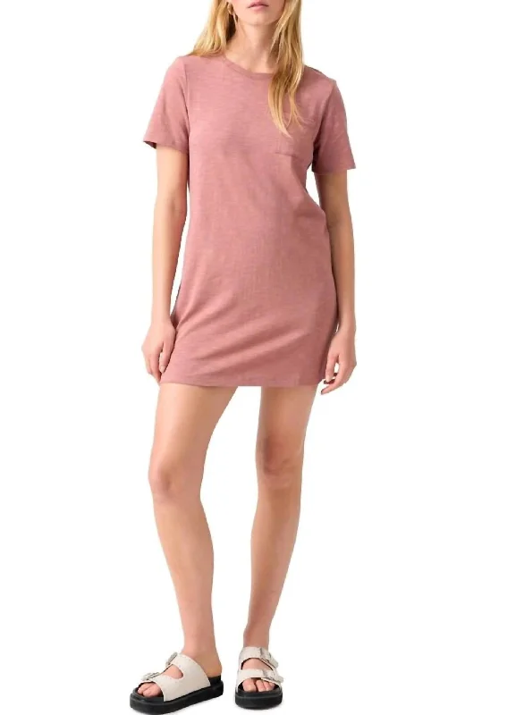 Travelers T-Shirt Dress In Ash Rose