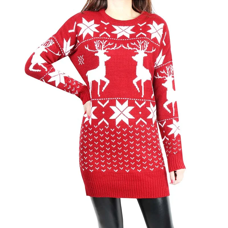 Christmas Tight Reindeer Sweater Dress